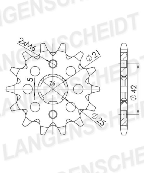 Supersprox Ritzel 520 - 13Z CST-569:13|grobverzahnt 21,0/25,0