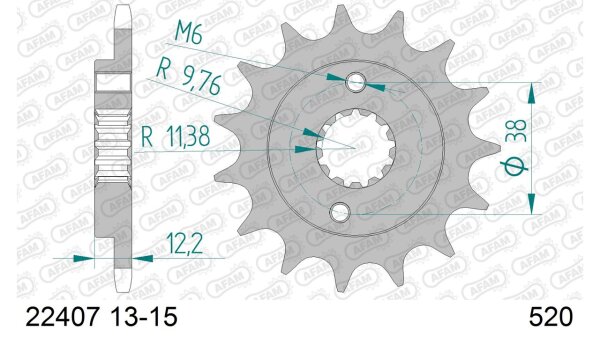 DC AFAM Ritzel 520 - 15Z 22407-15