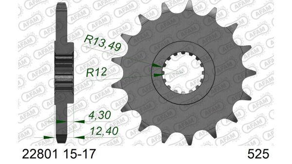 DC AFAM Ritzel 525 - 17Z 22801-17