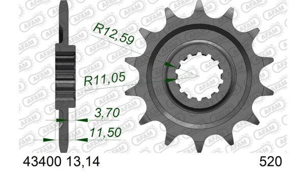 DC AFAM Ritzel 520 - 14Z 43400-14