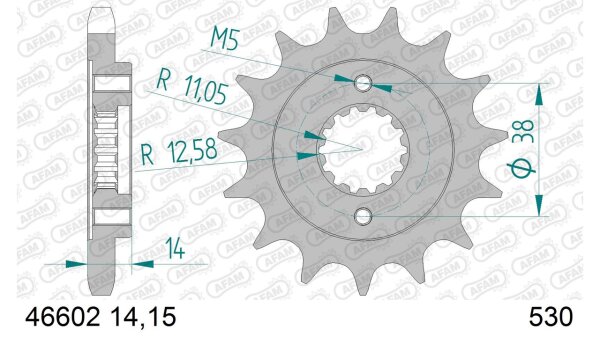 DC AFAM Ritzel 530 - 14Z 46602-14