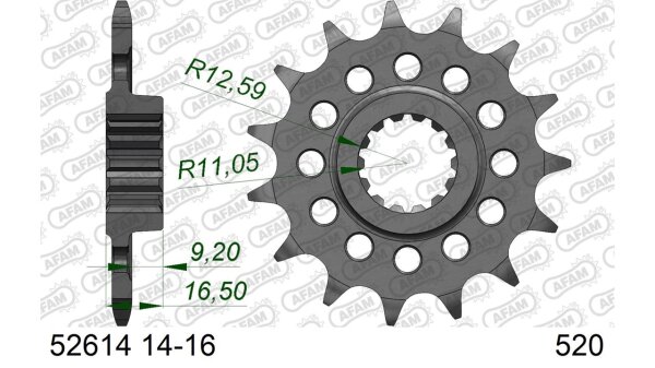 DC AFAM Ritzel 520 - 15Z 52614-15