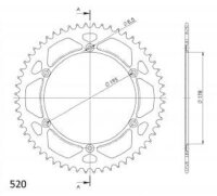 Supersprox Alu-Kettenrad 520 - 56Z (silber)...