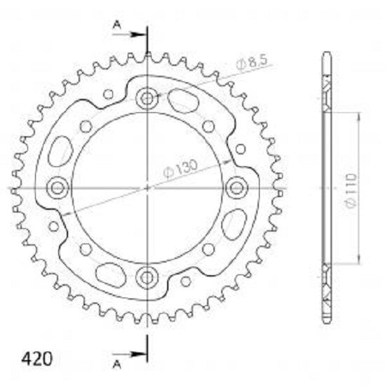 Supersprox Stealth-Kettenrad 420 - 47Z (blau) RST-455:47-BLU|ID 110,0 LK 130,0 4-Loch