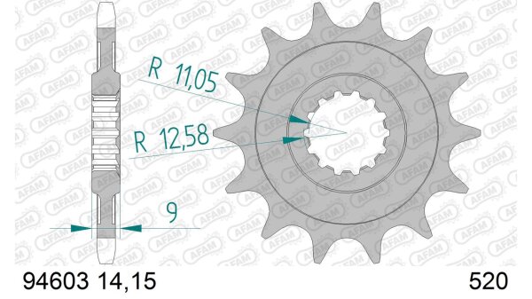 DC AFAM Ritzel 520 - 14Z 94603-14