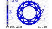 DC AFAM Alu-Kettenrad 520 - 50Z (Blau) 13323PB+50 | ID 130 LK 150 6-Loch mit Schlammnut