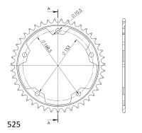 Supersprox Stahl-Kettenrad 525 - 44Z (schwarz)...