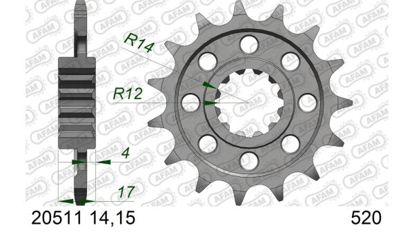 DC AFAM Ritzel 520 - 14Z 20511-14