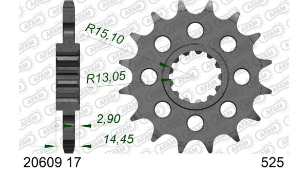 DC AFAM Ritzel 525 - 17Z 20609-17