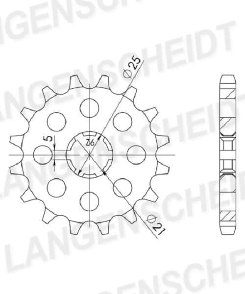 Supersprox Ritzel 530 - 15Z CST-567:15|grobverzahnt 21,0/25,0