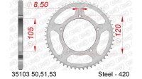 DC AFAM Stahl-Kettenrad 420 - 51Z (Silber) 35103-51| ID 105 LK 120 5-Loch