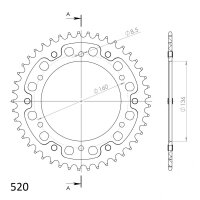 Supersprox Stealth-Kettenrad 520 - 43Z (rot)...