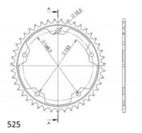 Supersprox Stahl-Kettenrad 525 - 43Z (schwarz) RFE-795:43-BLK|ID 153,0 LK 168,5 5-Loch