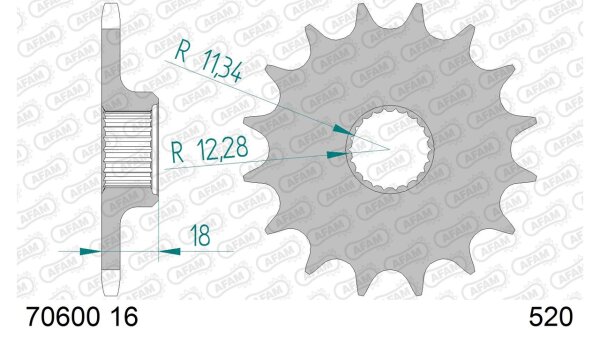 DC AFAM Ritzel 520 - 16Z 70600-16