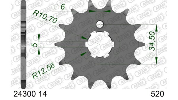 DC AFAM Ritzel 520 - 14Z 24300-14