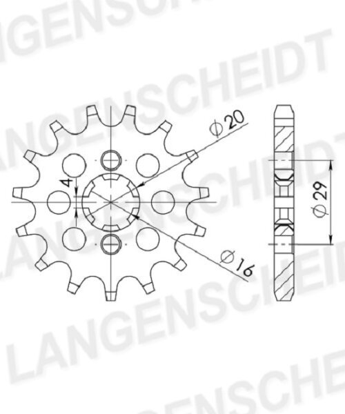 Supersprox Ritzel 428 - 14Z CST-425:14|grobverzahnt 16,0/20,0