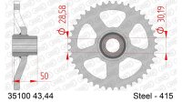 DC AFAM Stahl-Kettenrad 415 - 44Z (Silber) 35100-44| ID 0...