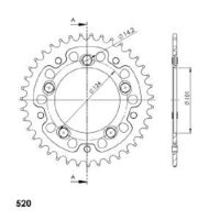 Supersprox Stealth-Kettenrad 520 - 39Z (rot)...