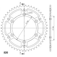 Supersprox Stealth-Kettenrad 520 - 52Z (rot)...