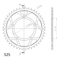 Supersprox Stahl-Kettenrad 525 - 44Z (schwarz) RFE-7:44-BLK|ID 110,0 LK 130,8 5-Loch