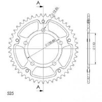 Supersprox Stealth-Kettenrad 525 - 47Z (gold)...