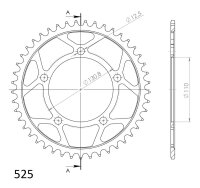 Supersprox Stahl-Kettenrad 525 - 45Z (schwarz) RFE-7:45-BLK|ID 110,0 LK 130,8 5-Loch