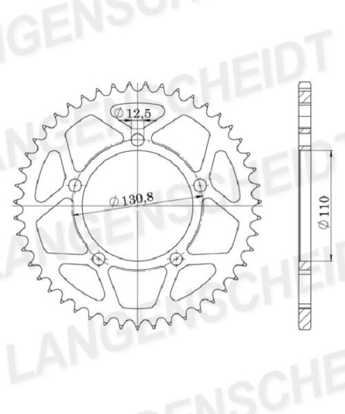 Esjot Alu-Kettenrad 520 - 41Z (silber) 51-32238-41|ID 110,0 LK 130,8 5-Loch