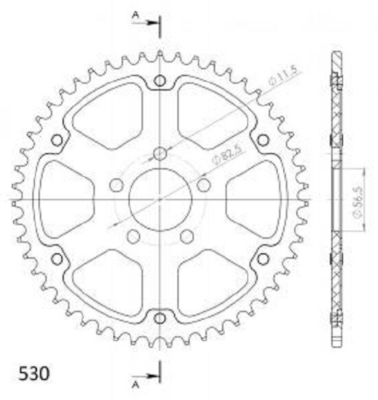 Supersprox Stealth-Kettenrad 530 - 51Z (orange) RST-7081:51-ORG|ID 56,5 LK 82,5 5-Loch