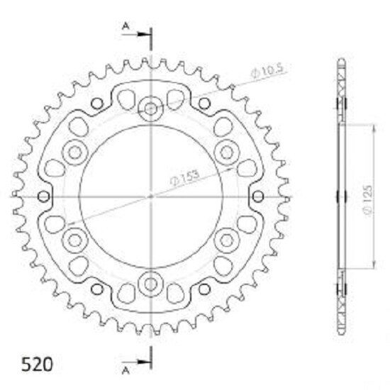 Supersprox Stealth-Kettenrad 520 - 46Z (gold) RST-301:46-GLD|ID 125,0 LK 153,0 6-Loch