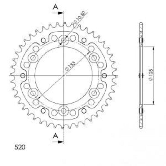 Supersprox Stealth-Kettenrad 520 - 40Z (gold) RST-301:40-GLD|ID 125,0 LK 153,0 6-Loch