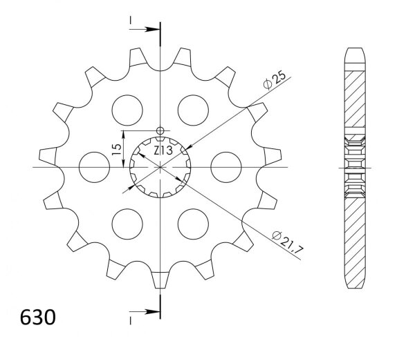 Supersprox Ritzel 630 - 16Z CST-518:16|feinverzahnt 21,6/25,0