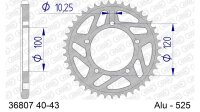 DC AFAM Alu-Kettenrad 525 - 40Z (Gun Metal) 36807-40| ID 100 LK 120 5-Loch