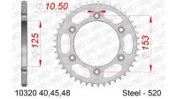 DC AFAM Stahl-Kettenrad 520 - 40Z (Silber) 10320-40| ID 125 LK 153 6-Loch