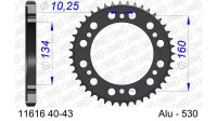 DC AFAM Alu-Kettenrad 530 - 43Z (Gun Metal) 11616-43 | ID 134 LK 160 6-Loch