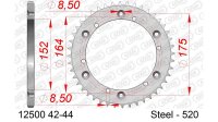 DC AFAM Stahl-Kettenrad 520 - 43Z (Silber) 12500-43| ID 152 LK 164 6-Loch