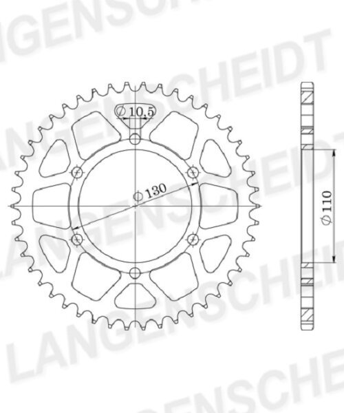 Esjot Alu-Kettenrad 520 - 50Z (silber) 51-32029-50 | ID 110,0 LK 130,0 6-Loch