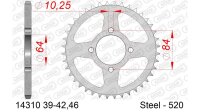 DC AFAM Stahl-Kettenrad 520 - 39Z (Silber) 14310-39| ID 64 LK 84 4-Loch