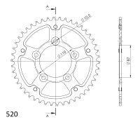 Supersprox Stealth-Kettenrad 520 - 45Z (gold) RST-823:45-GLD|ID 87,0 LK 110,0 5-Loch