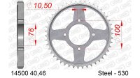 DC AFAM Stahl-Kettenrad 530 - 40Z (Silber) 14500-40| ID 76 LK 100 4-Loch