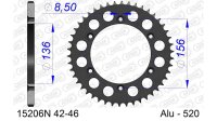 DC AFAM Alu-Kettenrad 520 - 44Z (Gun Metal) 15206N-44 | ID 136 LK 156 6-Loch