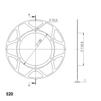 Supersprox Edge-Disc 520 - 45Z (gold) ACD-486:45-GLD|ID...