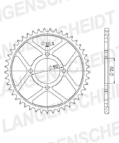 Supersprox Alu-Kettenrad 530 - 40Z (gold) ID 70,0 LK 92,0 4-Loch