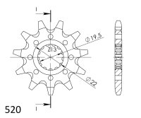 Supersprox Ritzel 520 - 12Z CST-1439:12