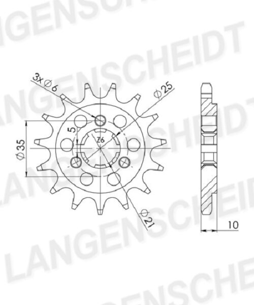 Supersprox Ritzel 525 - 14Z CST-1448:14|grobverzahnt 21,4/25,0