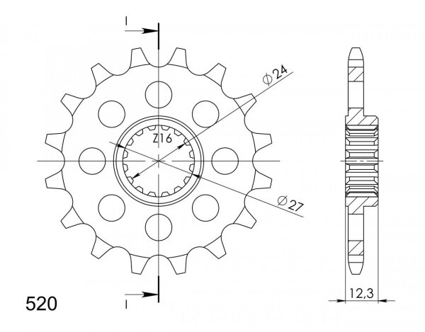 Supersprox Ritzel 520 - 15Z CST-1444:15|feinverzahnt 24,0/27,0