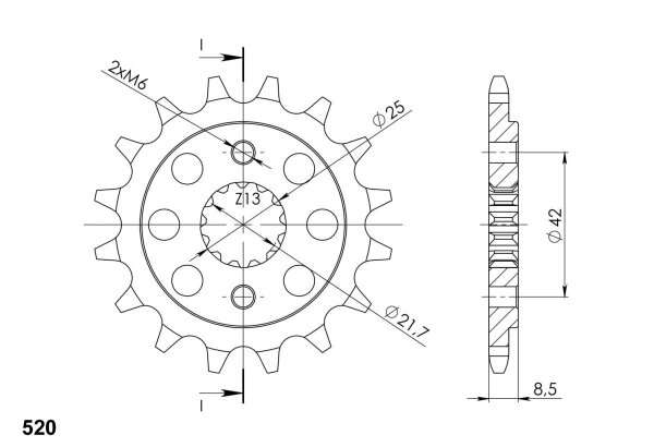 Supersprox Ritzel 520 - 14Z CST-512:14|feinverzahnt 21,6/25,0