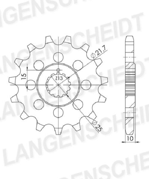 Supersprox Ritzel 630 - 15Z CST-521:15|feinverzahnt 21,6/25,0