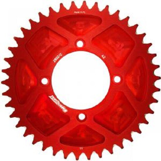 Supersprox Alu-Kettenrad 520 - 42Z (rot) RAL-2802/2:42-RED|ID 80,0 LK 100,0 4-Loch