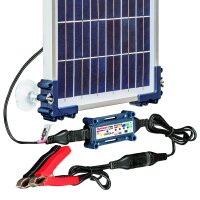 Optimate Batterieladegerät Solar Duo + 10W SolarTK SolarImpuls-Ladegerät 12V, 0.83A STD/AGM/Gel Travel Kit