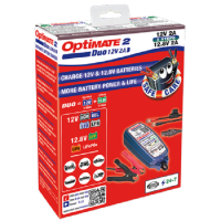 Optimate Batterieladegerät 2 Duo 5-stufig, 12V/12.8V/13.2V, 0.8A STD/AGM/Gel/Lithiu